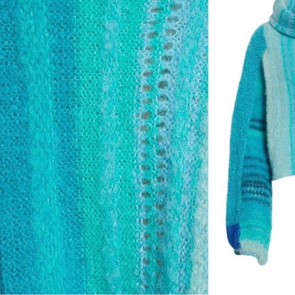 Free People “Cloud Kicker” Blue Alpaca Crop Sweater- XS/S - Picture 2 of 14